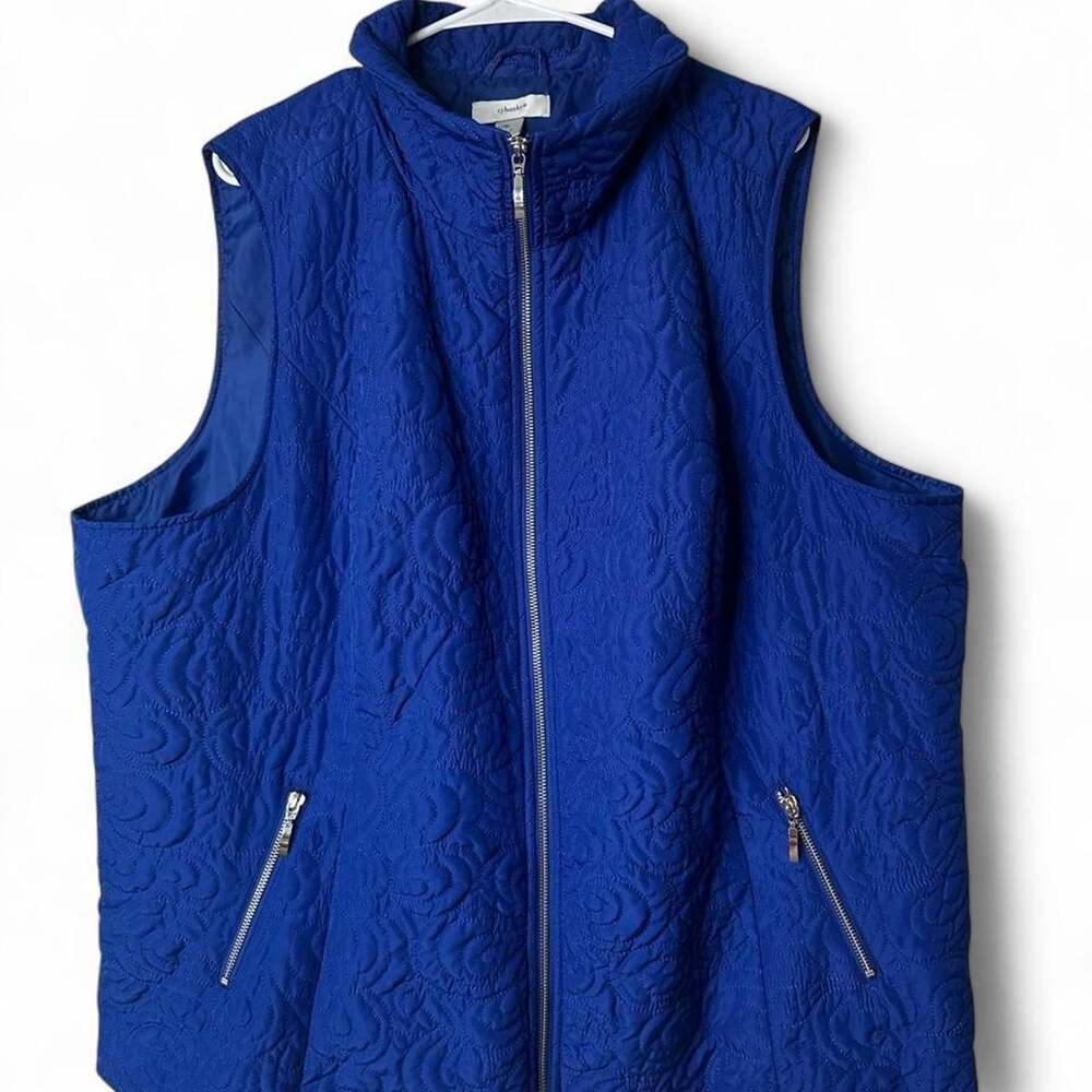 CJ Banks Christopher & Banks Women’s 3X Quilted Zip Front Solid Outerwear Vest